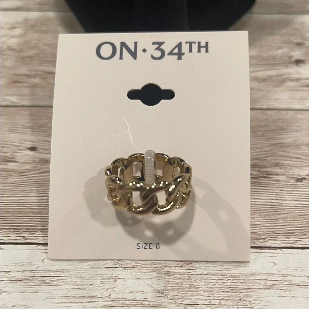 ON 34TH Elegant‎ Gold Chain Ring